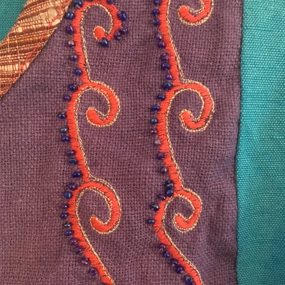 Magic Boho Patchwork Cropped Top Embroidery Beads… - image 4